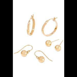 EternaGold 3-Piece 14K Gold Earring Set